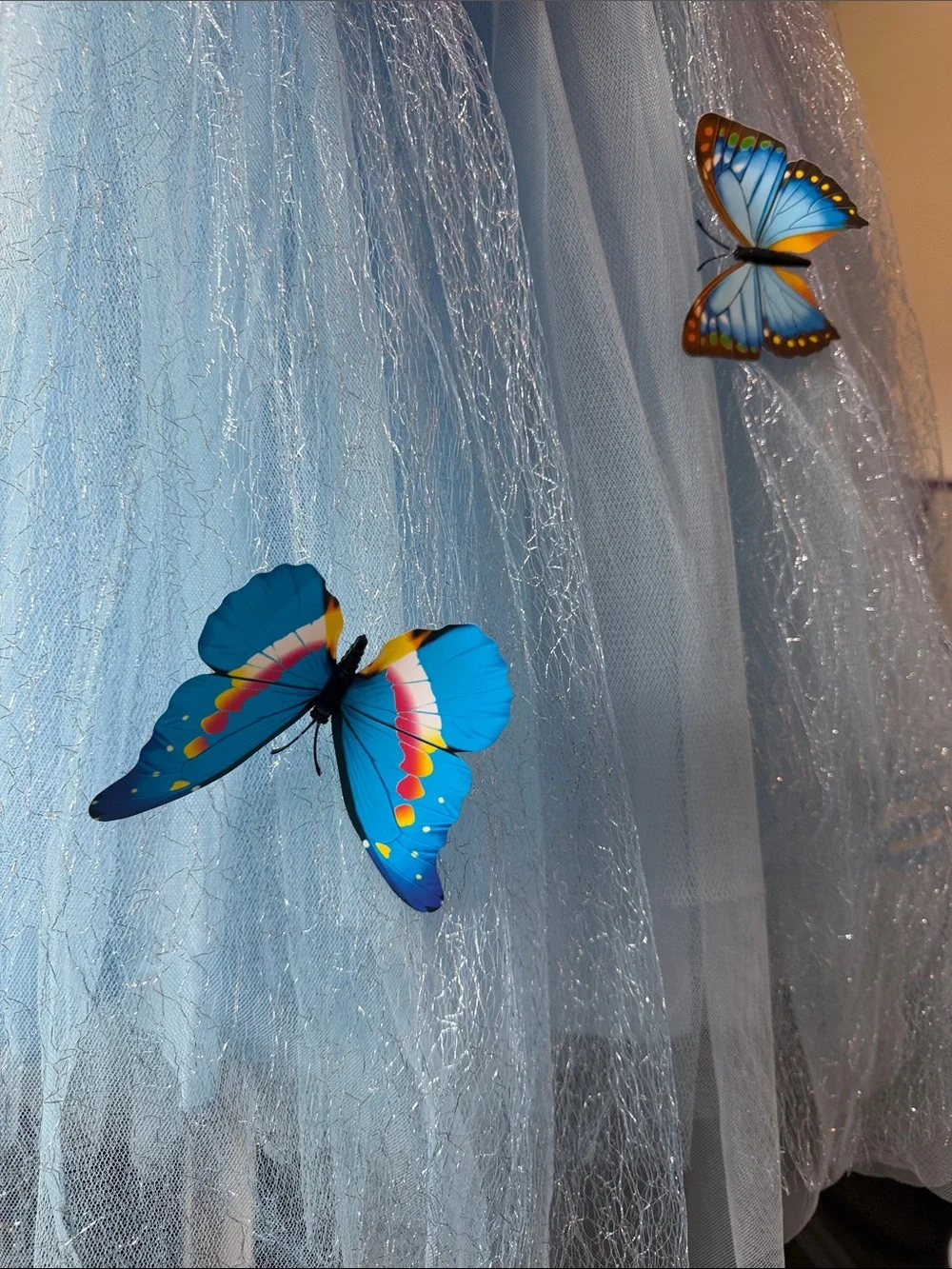 Magical Light Blue Cinderella Princess Dress Costume with Butterflies